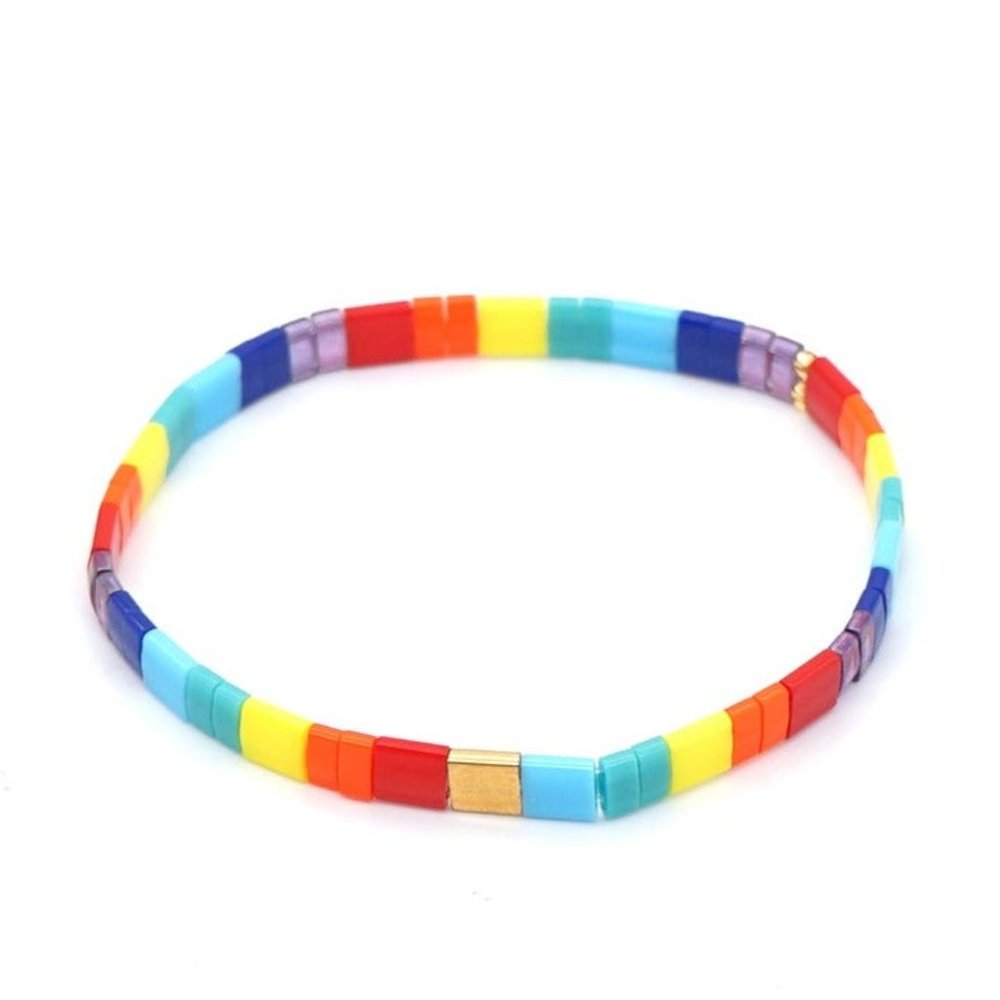Miyuki Tila Bead Rainbow bracelet